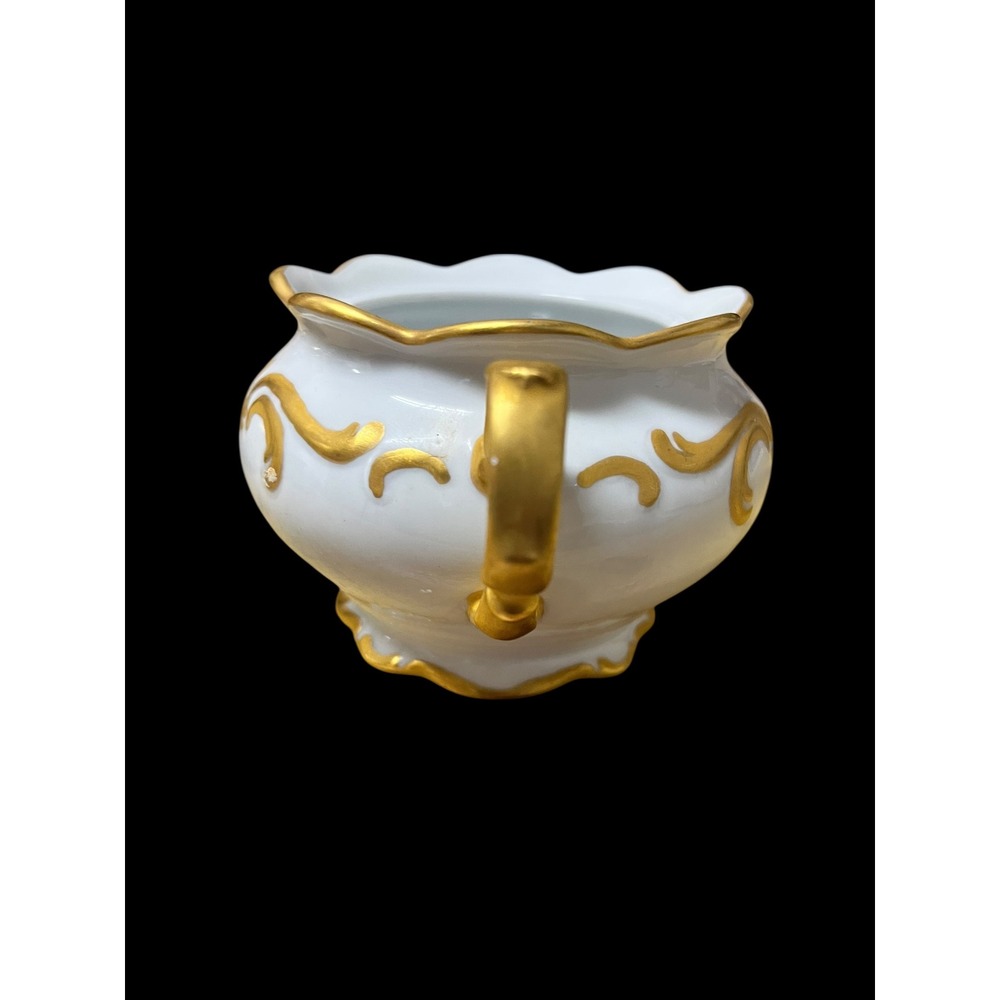 Schumann Arzberg White Elegance Creamer and Sugar Bowl Set Gold Gilt Bavaria - Picture 5 of 11